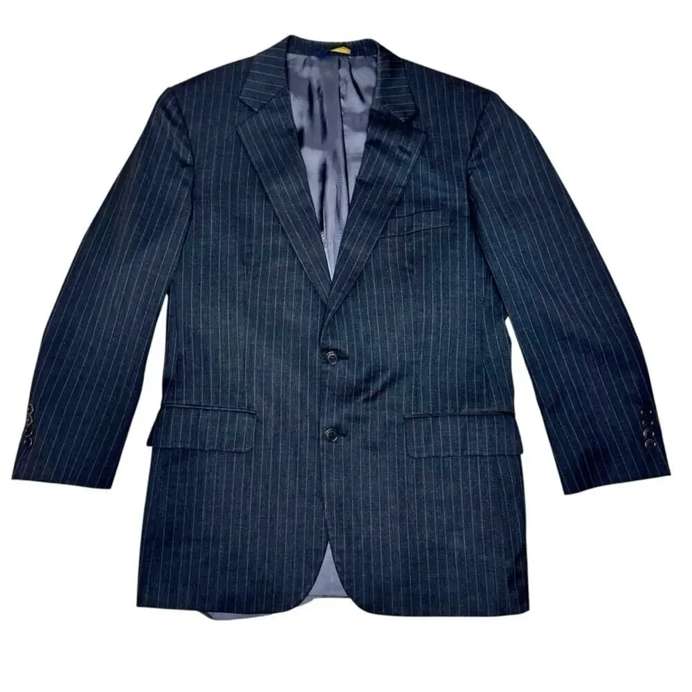 Men’s 40R Brooks Brothers Gray Pinstripe Wool Blazer Jacket 40 Regular